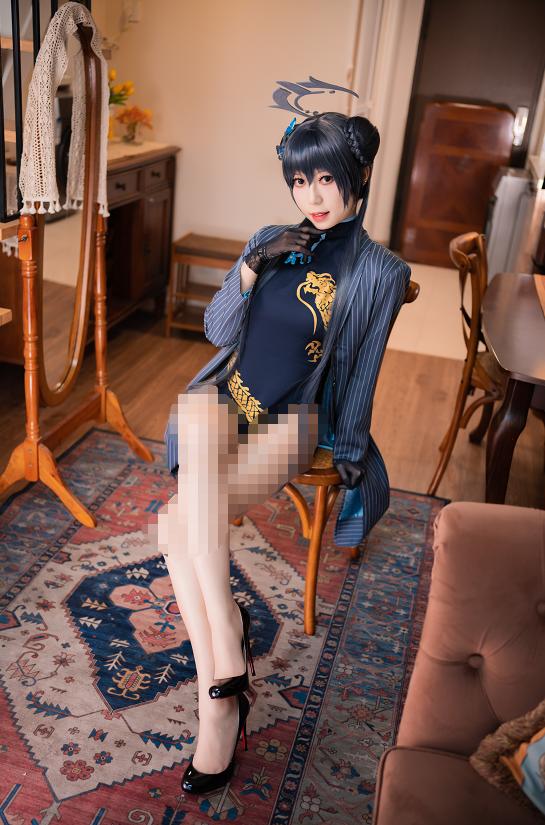 Money冷冷妃咲旗袍COS写真赏析｜蔚蓝档案高清图集作品