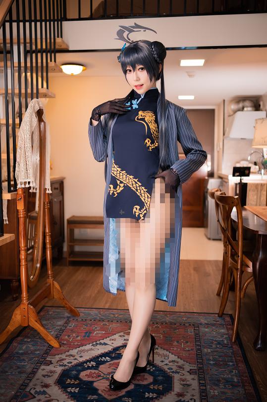 Money冷冷妃咲旗袍COS写真赏析｜蔚蓝档案高清图集作品