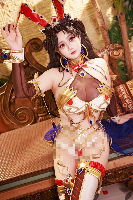 阿雪雪这套弓凛造型太适合异域宫殿风了|Fate兔女郎主题写真