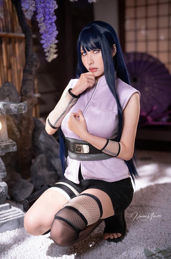 雨波HaneAme日向雏田COS｜紫藤和室里的温柔忍者感很有记忆点