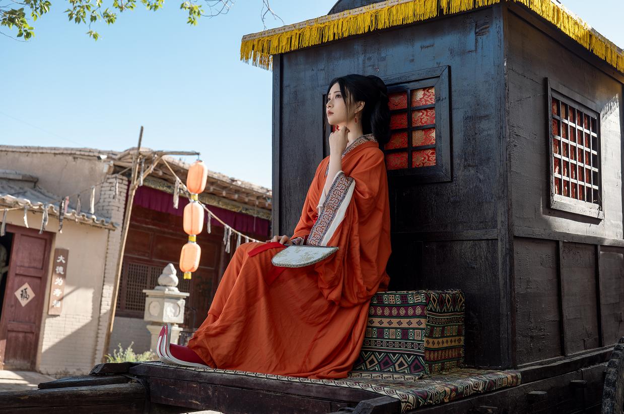 年年nnian这套《战国袍》有种风沙吹过旧城后的电影感