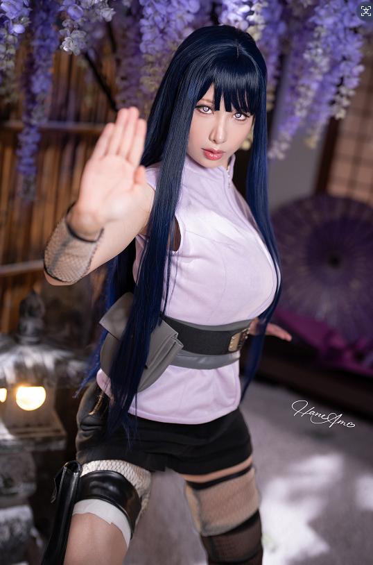 雨波HaneAme日向雏田COS｜紫藤和室里的温柔忍者感很有记忆点