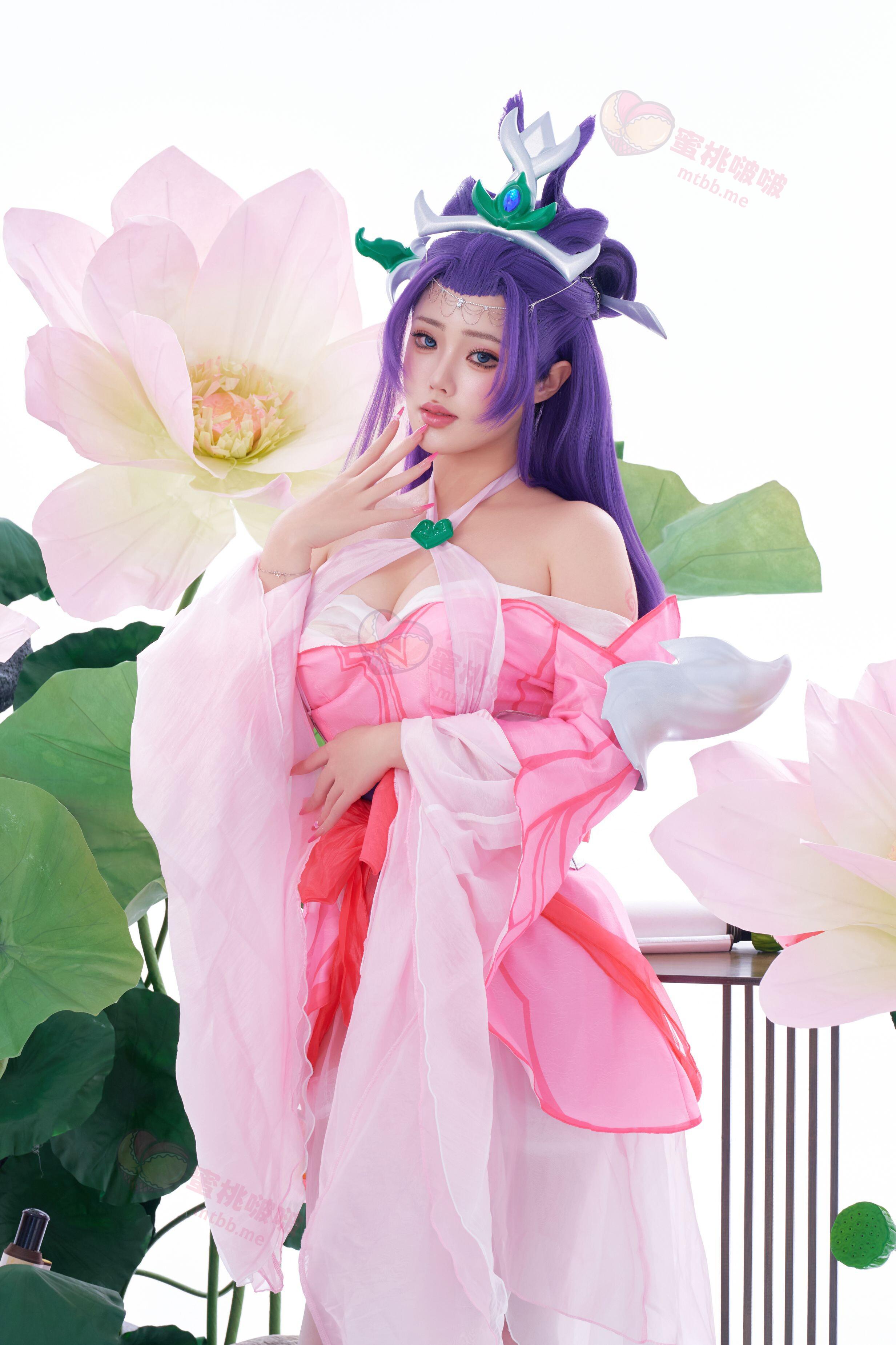 钛合金TiTi風仙子COS图集，粉色花境里的梦幻仙子造型