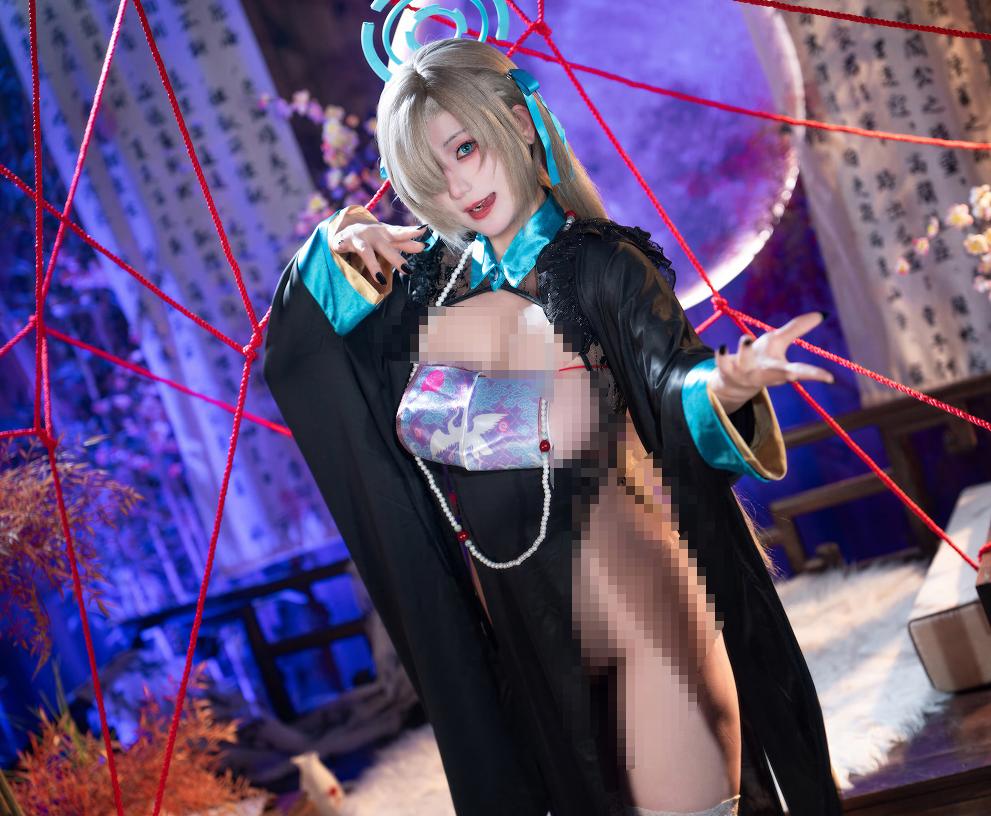 星澜是澜澜叫澜妹呀明日奈僵尸娘,红绳月夜下的妖异氛围太有记忆点