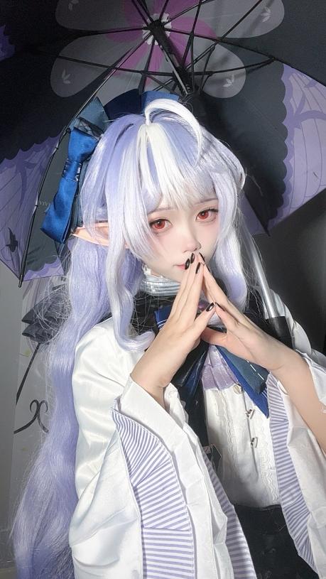 白栎Shirly绝区零薇薇安,紫光房间里的精灵少女感