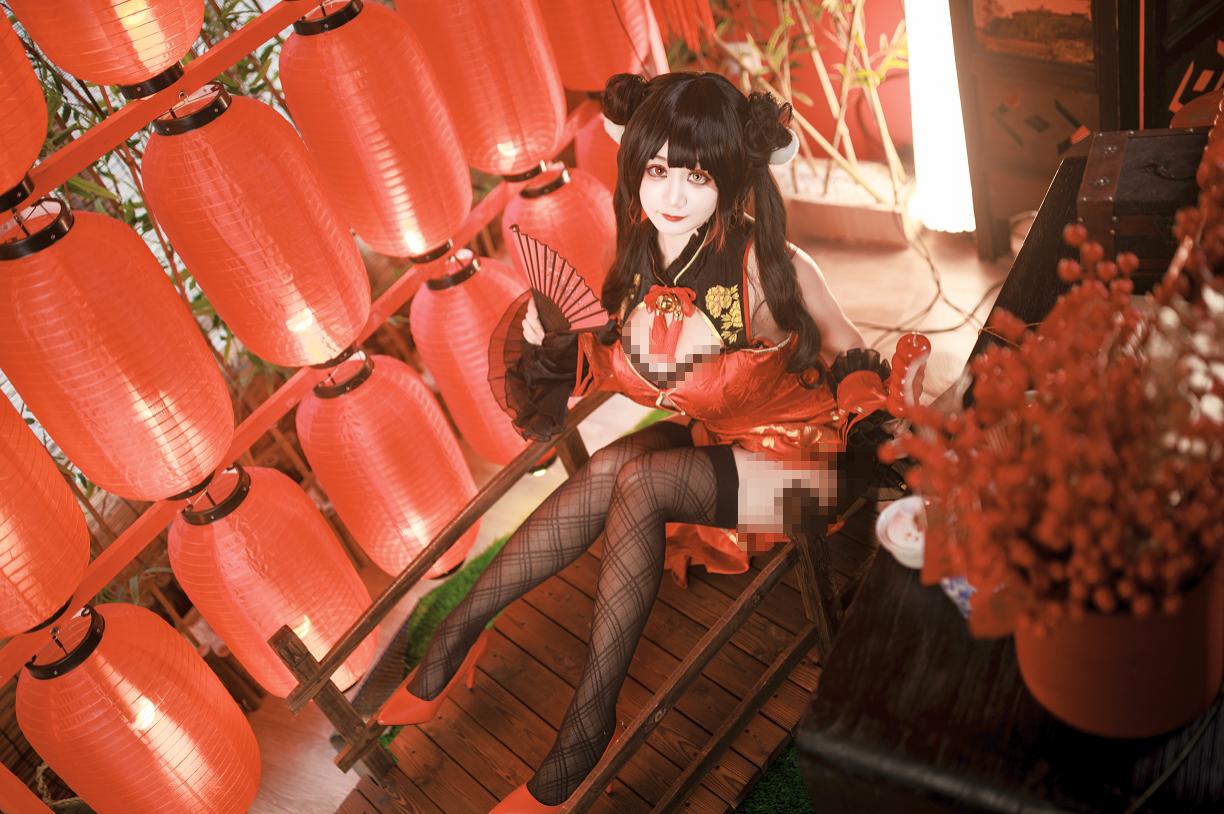 阿雪雪时崎狂三新春旗袍|红灯笼下的新年小剧场感很浓