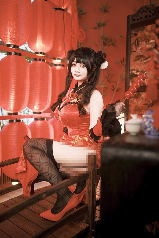 阿雪雪时崎狂三新春旗袍|红灯笼下的新年小剧场感很浓