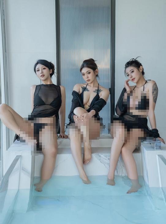 奈汐酱nice《蓝椰慕斯》|城市天光落进水面,三人同框格外有层次
